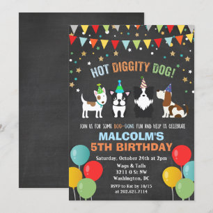 Invitation à la craie pour l'anniversaire d'un chi