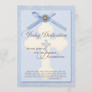 Invitation à la dédicace pour bébé - Bleu avec cro