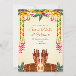 Invitation à la Dholki et invitations Mehendi