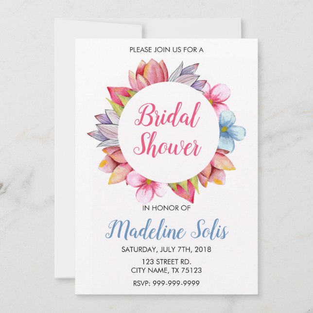 INVITATION À LA DOUCHE À COUCHE FLORALE (Devant)