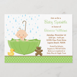 Invitation à la douche à l'eau de pluie pour bébés