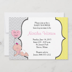 Invitation à la douche-cadre pour bébés filles