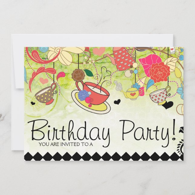 Invitation à la douche colorée d'anniversaire (Devant)