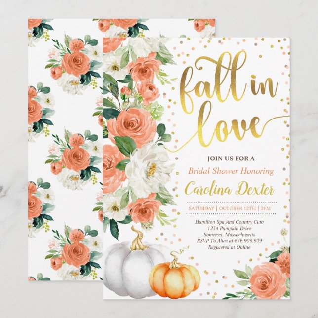 Invitation À La Douche D'Automne De La Nuptiale To (Devant / Derrière)