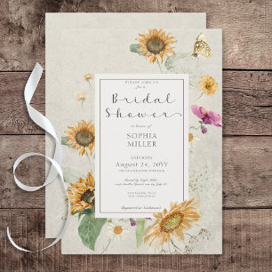 Invitation à la douche de crème de tournesol été v