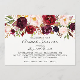 Invitation à la douche de la mariée aux fleurs de