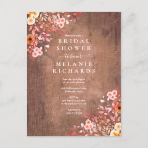 Invitation à la douche de la mariée en fleurs des 