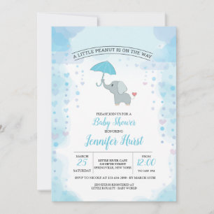 Invitation à la douche d'éléphant pour bébés