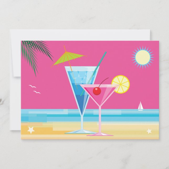 Invitation à la douche du couple d'été (Devant)