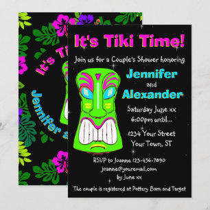 Invitation à la douche du couple du Tiki Party