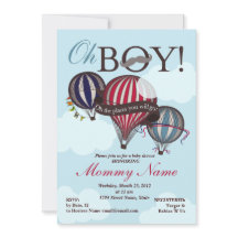 Invitation à la douche Lil Man de Hot Air Balloon