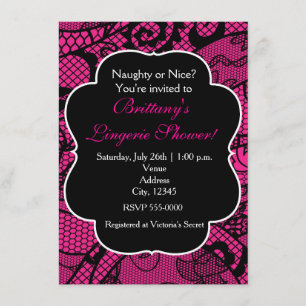 Invitation à la douche Lingerie de la dentelle ros