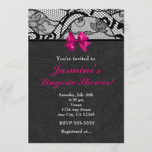 Invitation à la douche Lingerie en cuir noir et de