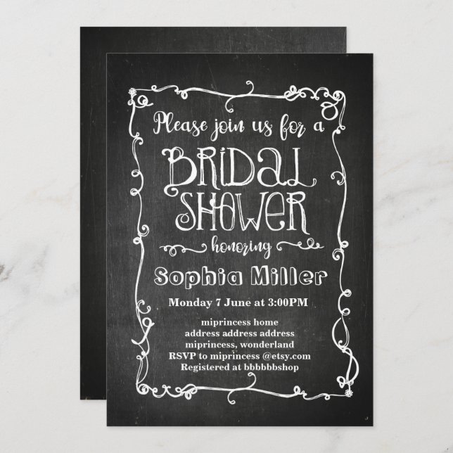 invitation à la douche nuptiale (Devant / Derrière)
