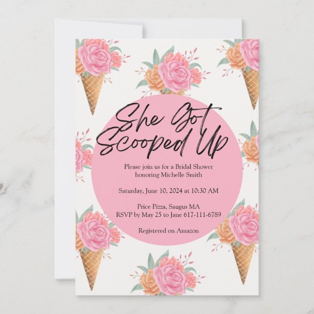 Invitation à la douche nuptiale (Devant)