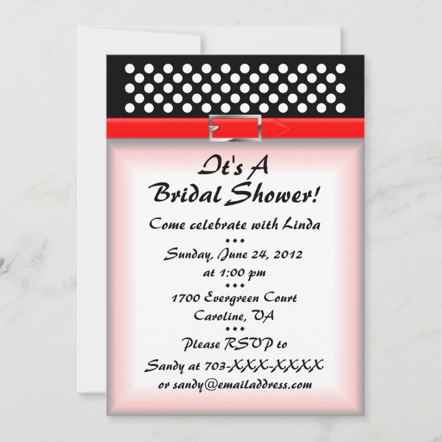 Invitation à la douche nuptiale (Devant)