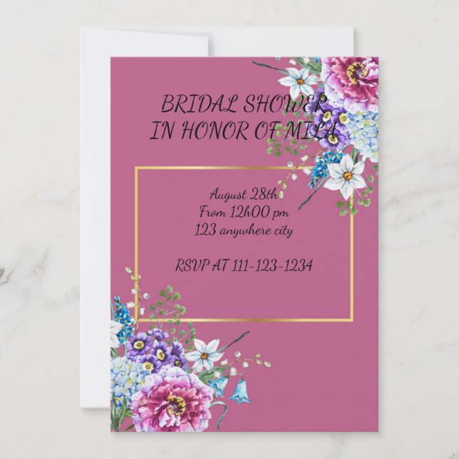 invitation à la douche nuptiale (Devant)