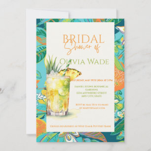 Invitation à la douche nuptiale à ananas tropical