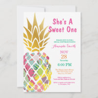 Invitation à la douche nuptiale à ananas tropical