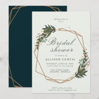 invitation à la douche nuptiale à couronne fleurie