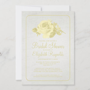 Invitation à la douche nuptiale à fleurs et à or r
