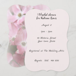 Invitation à la douche nuptiale à fleurs roses