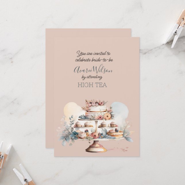 Invitation à la douche nuptiale à haute teneur en  (Devant/Arrière en situation)