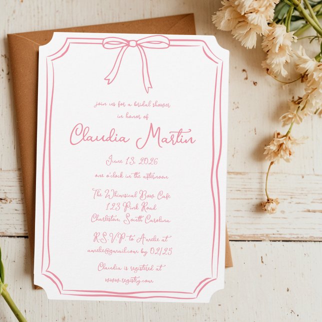 Invitation à la douche nuptiale à la main de Whims (Créateur téléchargé)