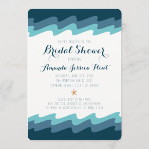 Invitation à la douche nuptiale à thème de la plag
