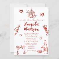 Invitation à la douche nuptiale à vin tiré à la ma