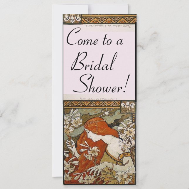 Invitation à la douche nuptiale Art Nouveau (Devant)