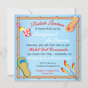 Invitation à la douche nuptiale au bord de la plag