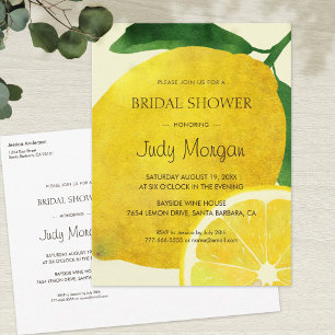 Invitation à la douche nuptiale au citron frais