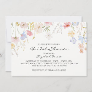 invitation à la douche nuptiale aux fleurs roses