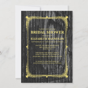 Invitation à la douche nuptiale Black & Gold Weste