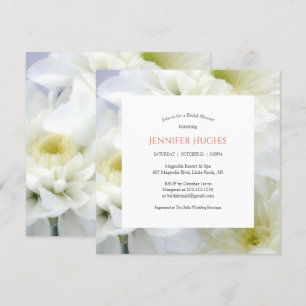 Invitation à la douche nuptiale blanche florale