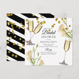 Invitation à la douche nuptiale blanche florale mi
