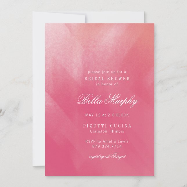 Invitation à la douche nuptiale Bright Boho Ombre (Devant)