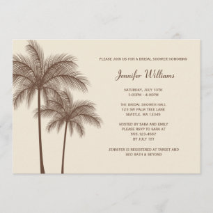 Invitation à la douche nuptiale Brown Palm Tree
