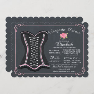 Invitation à la douche nuptiale Chalkboard Lingeri