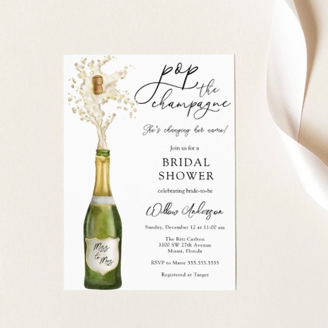 Invitation à la douche nuptiale Champagne (Créateur téléchargé)