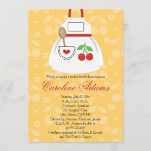 Invitation à la douche nuptiale Cherry Apron Jaune