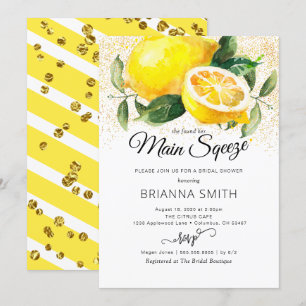 Invitation à la douche nuptiale citron