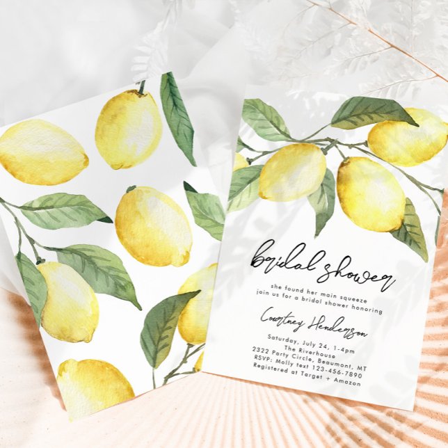 Invitation à la douche nuptiale citron | Agrumes (Créateur téléchargé)