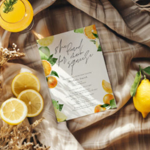 Invitation à la douche nuptiale Citrus citron Pl