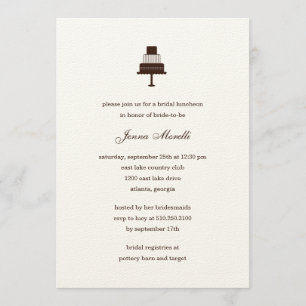 Invitation à la douche nuptiale classique au gâtea