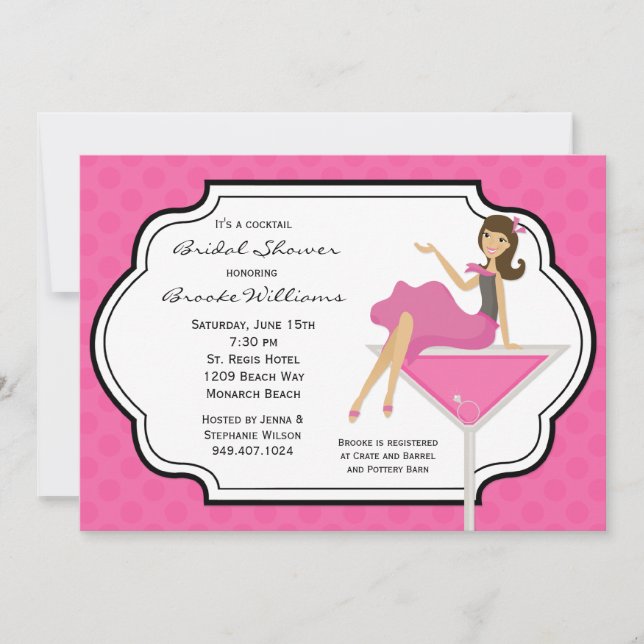 Invitation à la douche nuptiale Cocktail (Devant)