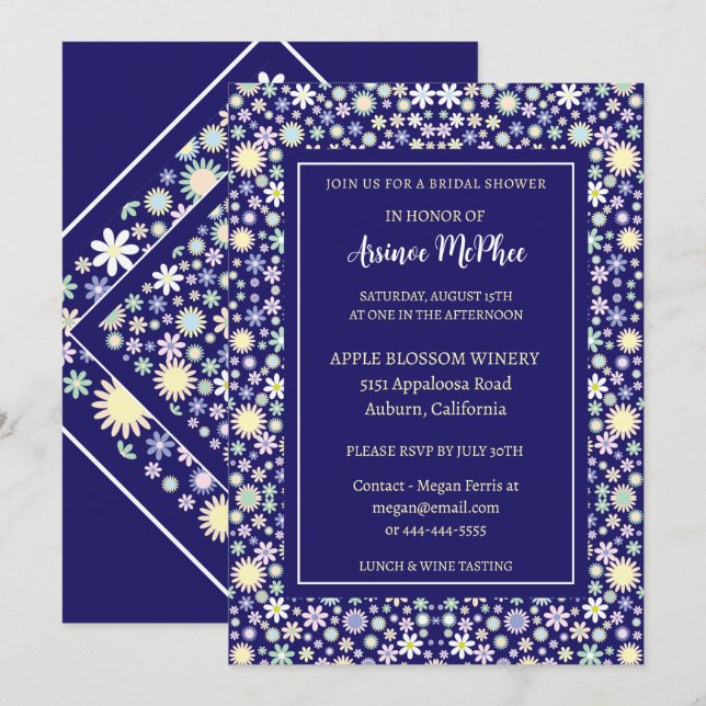 Invitation à la douche nuptiale colorée (Devant / Derrière)