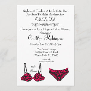 Invitation à la douche nuptiale Cute Chic Lingerie