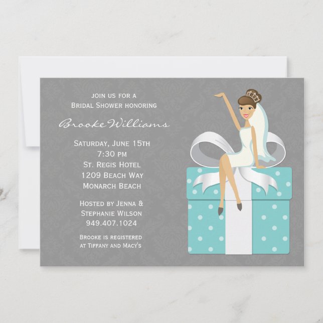 Invitation à la douche nuptiale Damask (Devant)